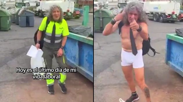 Un trabajador con 45 años cotizados se jubila y sorprende a sus compañeros quedándose en calzoncillos en el trabajo: "ahí os quedáis"