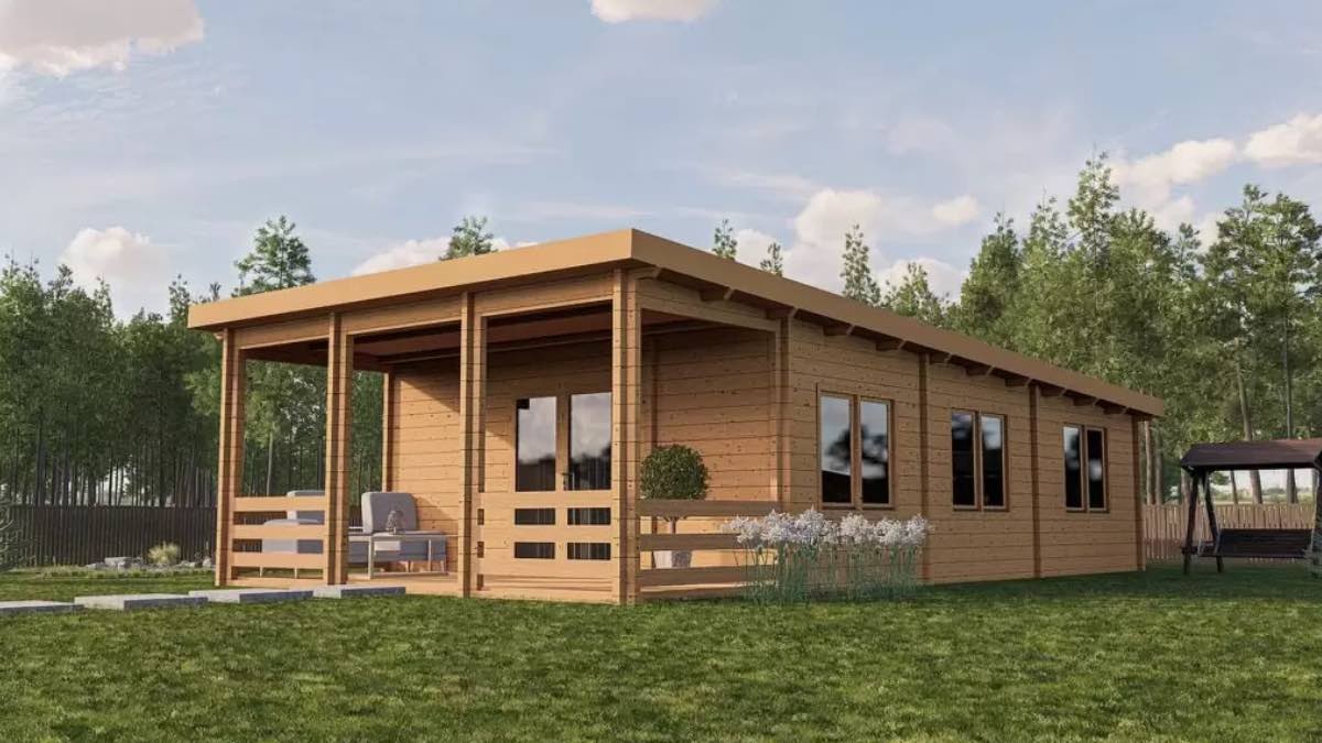 Esta baratísima casa prefabricada se vende con una preciosa terraza y 2 habitaciones por solo 11.347 euros