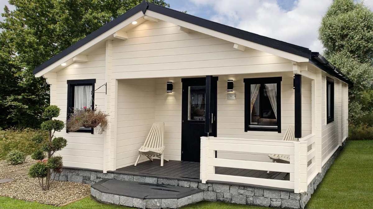 Así es la casa prefabricada de 2 habitaciones y porche que se vende rebajada por tan solo 16.000 euros